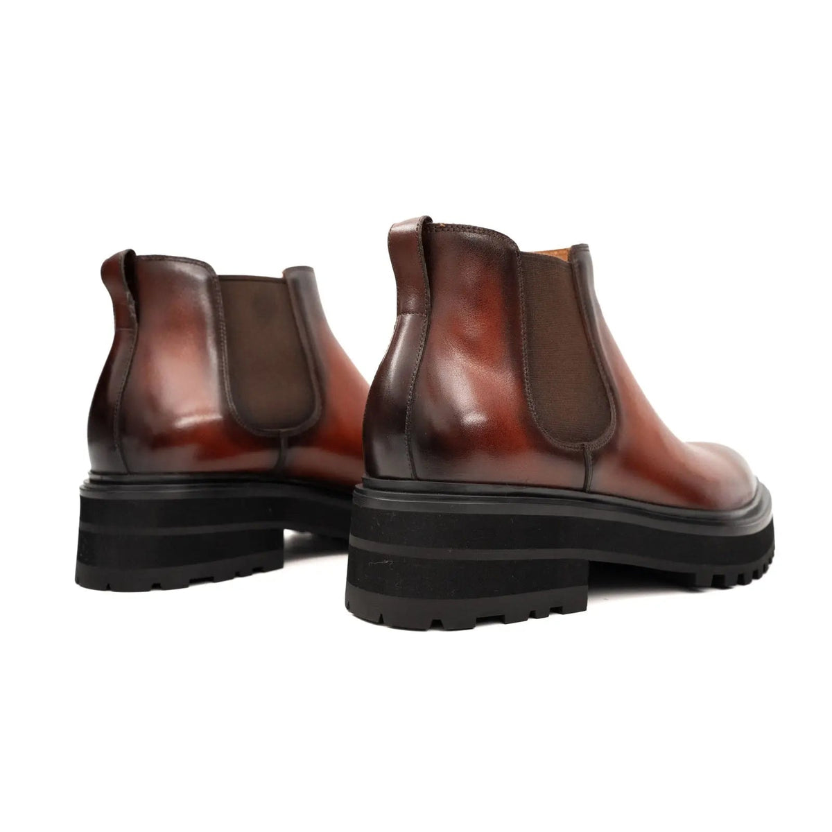 Reddish-Brown Chelsea Boot with Dark Toe