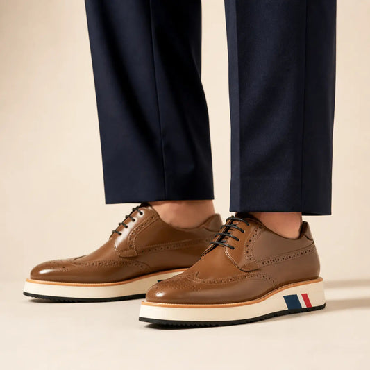 Brown Derby Shoe with Rounded Toe