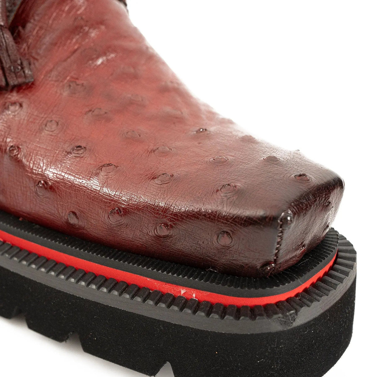 Burgundy Textured Lug Sole Derby Shoe