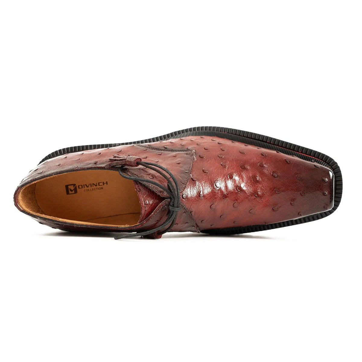Burgundy Textured Lug Sole Derby Shoe