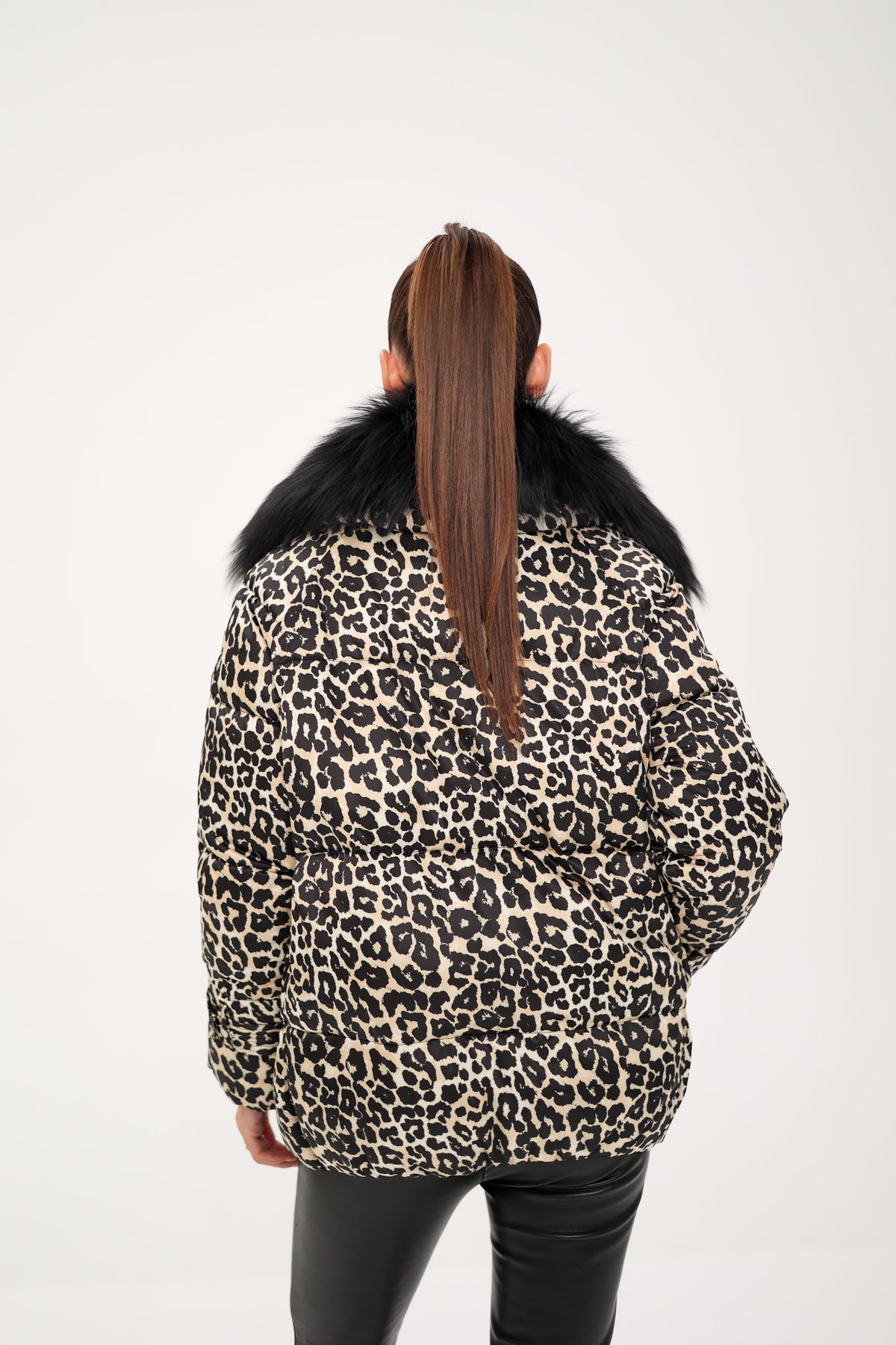 Genuine Fox Leopard Luxe Down Parka