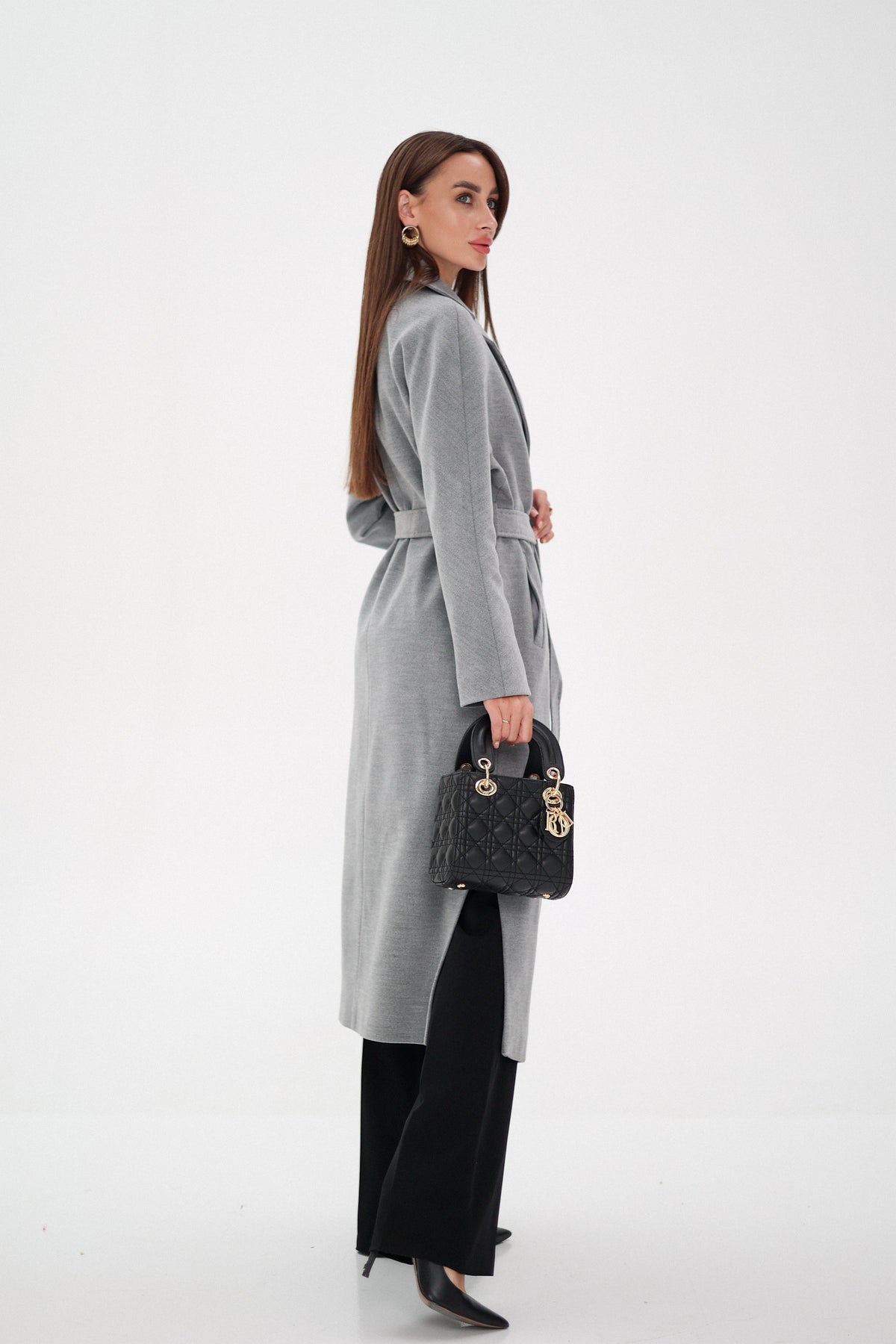 Cambridge Comfort Wraparound Wool Cashmere Coat in Dove