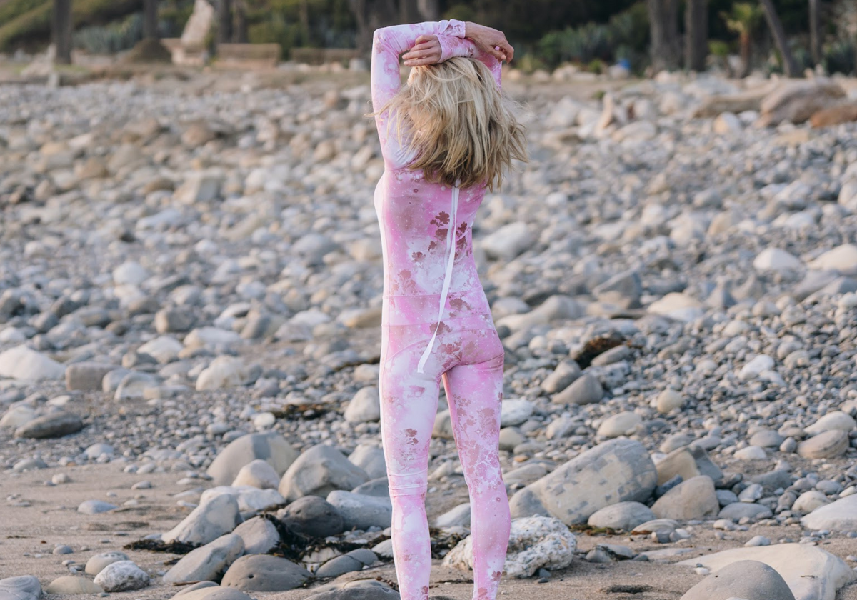 Women's  "Classic" UPF 50+ Sun-protective Full Body Long Swimsuit - Pink Sky