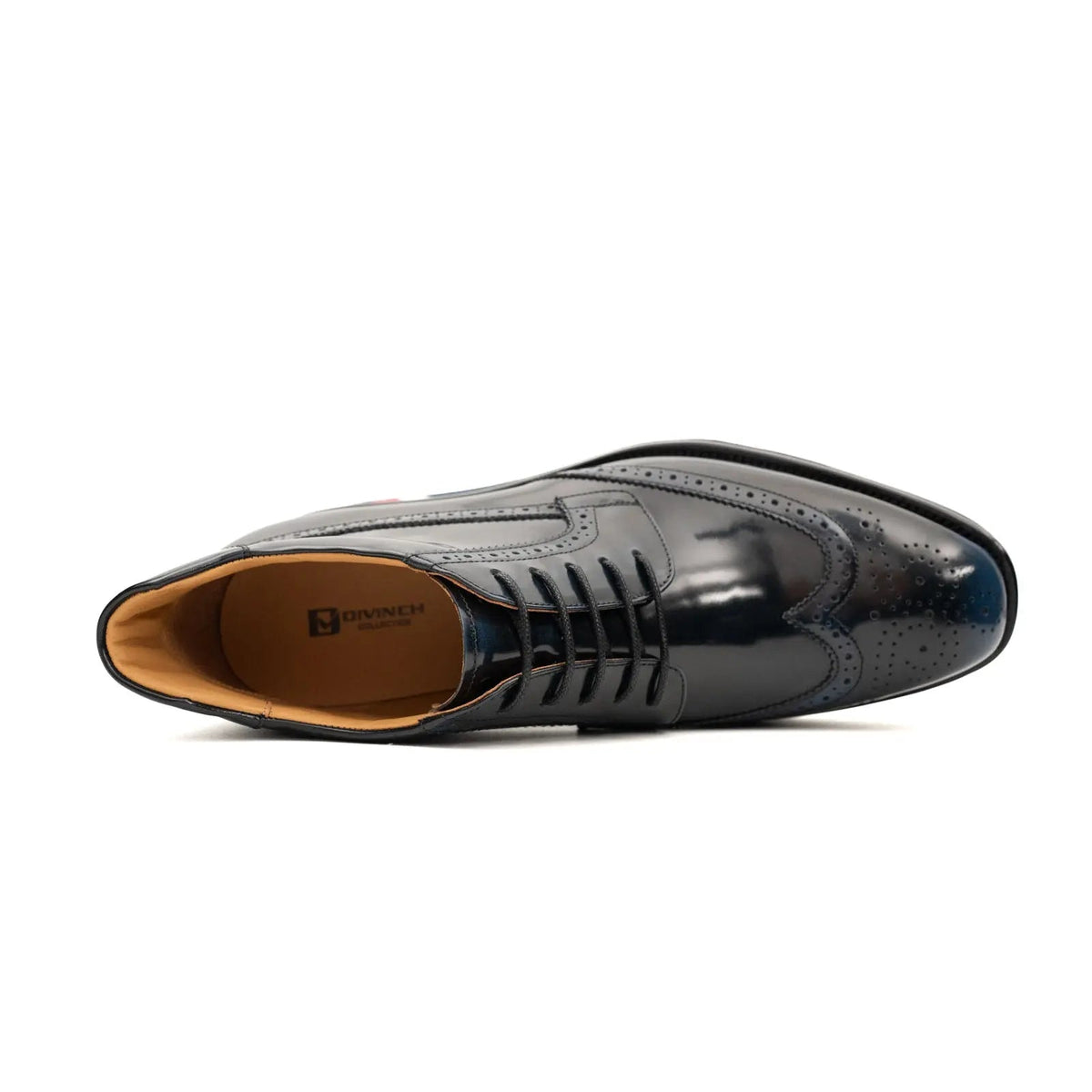 Dark Blue-Black Platform Ankle-Height Lace-Up Shoe