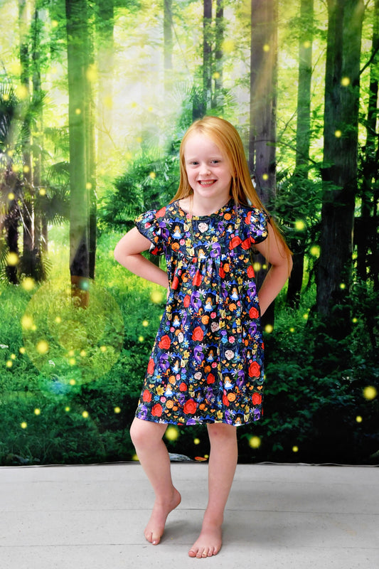 Alice Inspired Milk Silk Flutter Dress