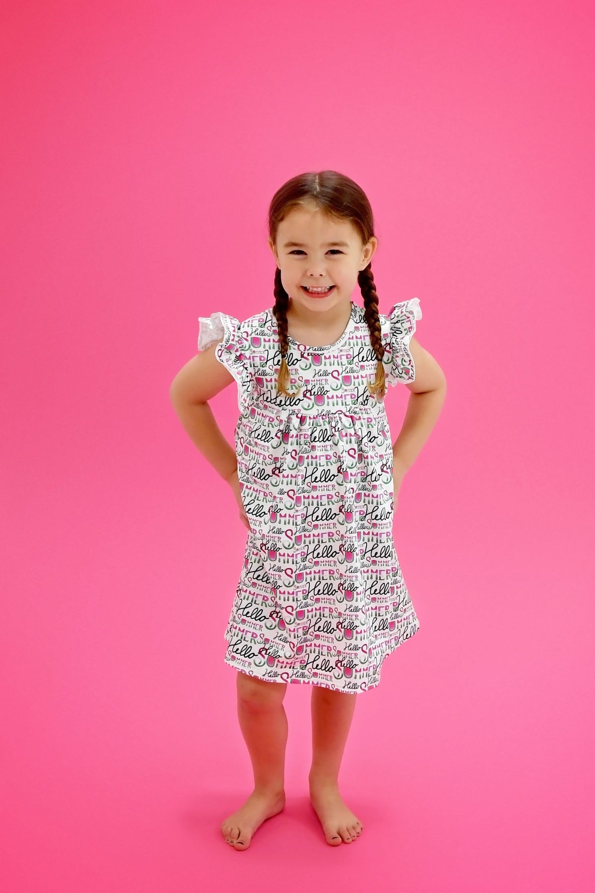 Hello Summer Milk Silk Flutter Dress