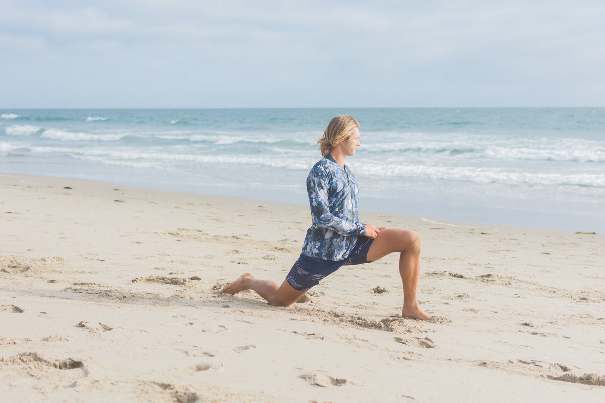 Men's Zip Rash Guard - Blue Rock