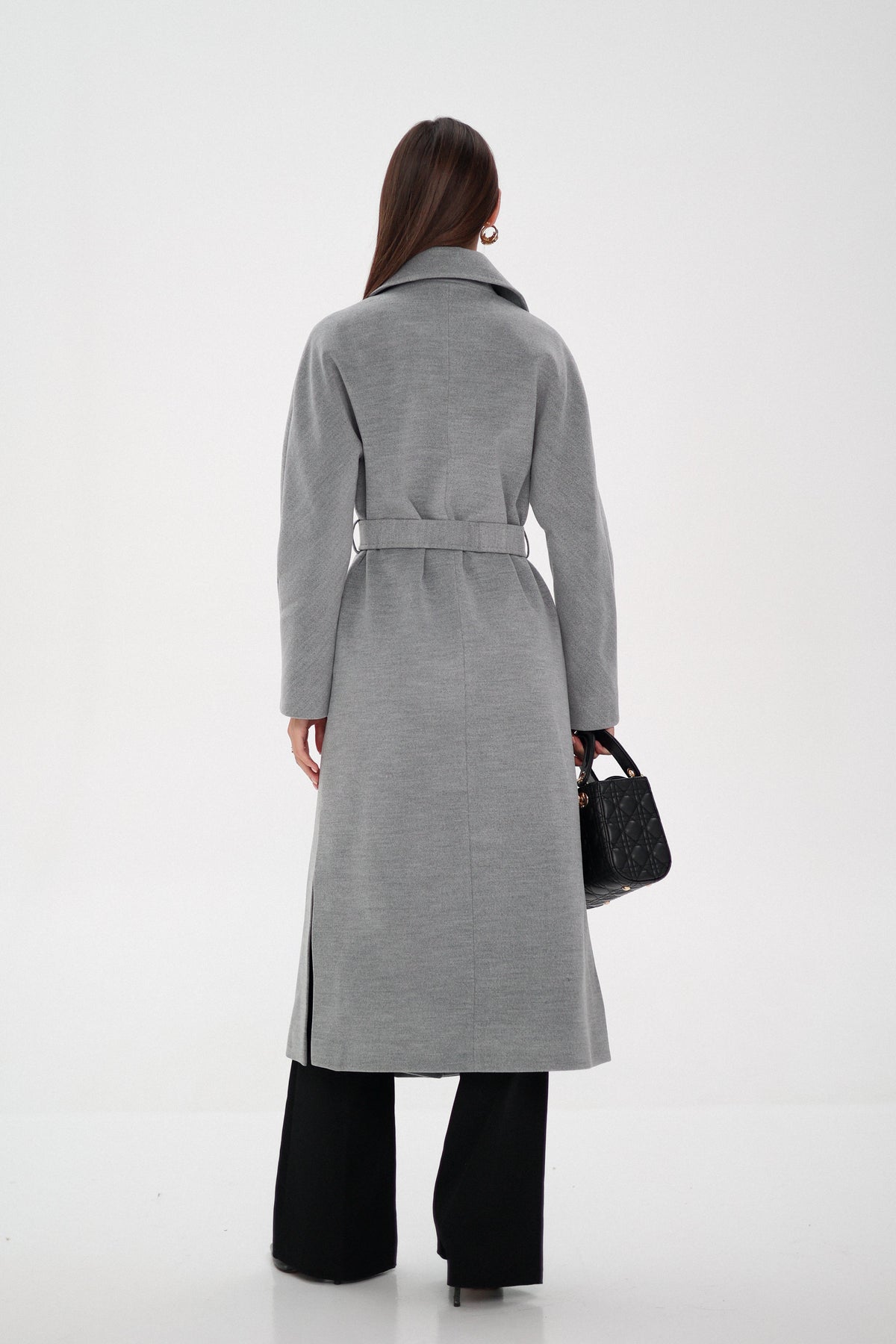 Cambridge Comfort Wraparound Wool Cashmere Coat in Dove