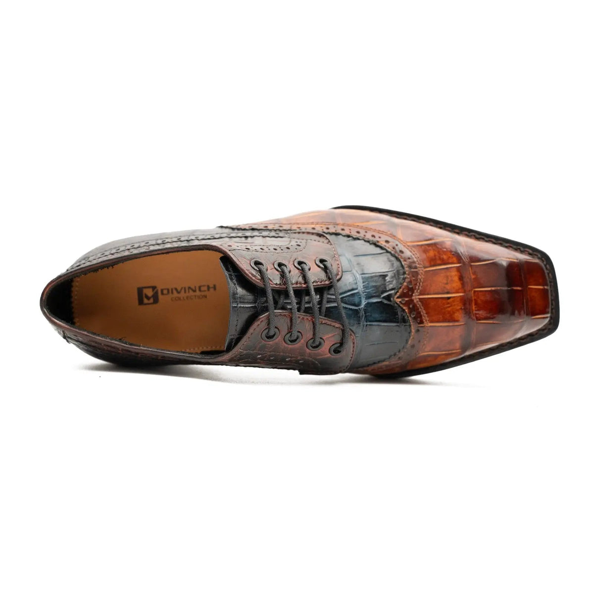 Two-Tone Textured Wingtip Derby Shoe
