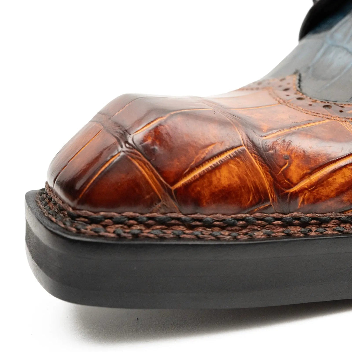 Two-Tone Textured Wingtip Derby Shoe