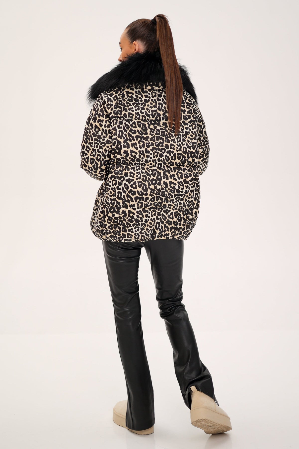 Genuine Fox Leopard Luxe Down Parka