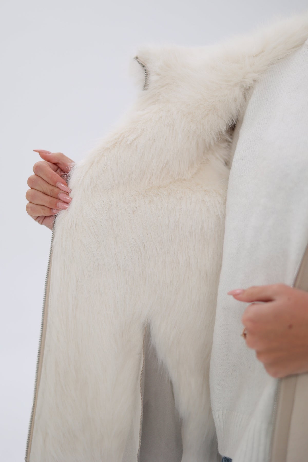 Reversible Hooded Wool Blend Jacket