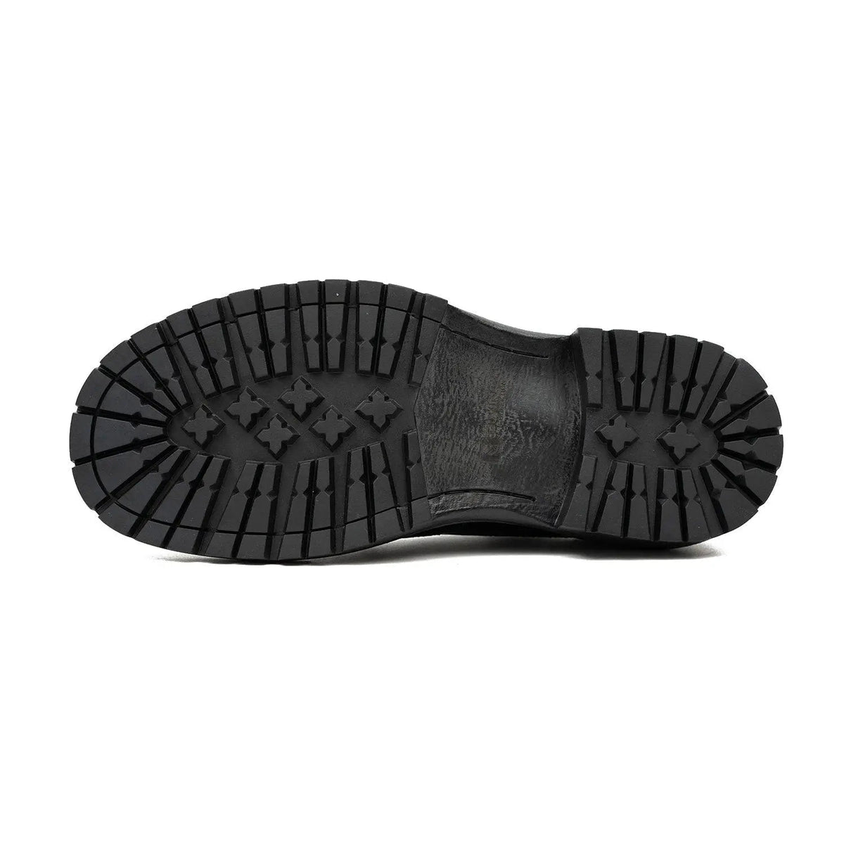 Black Scale-Pattern Wingtip Derby Shoes with Tongue Tab