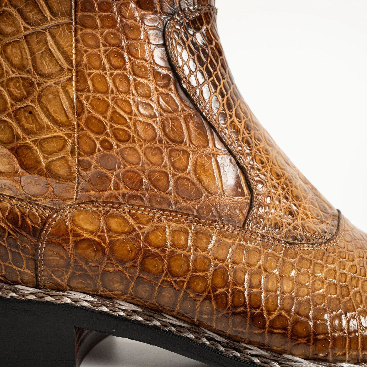 Amber Brown Textured Zip and Buckle Ankle Boot