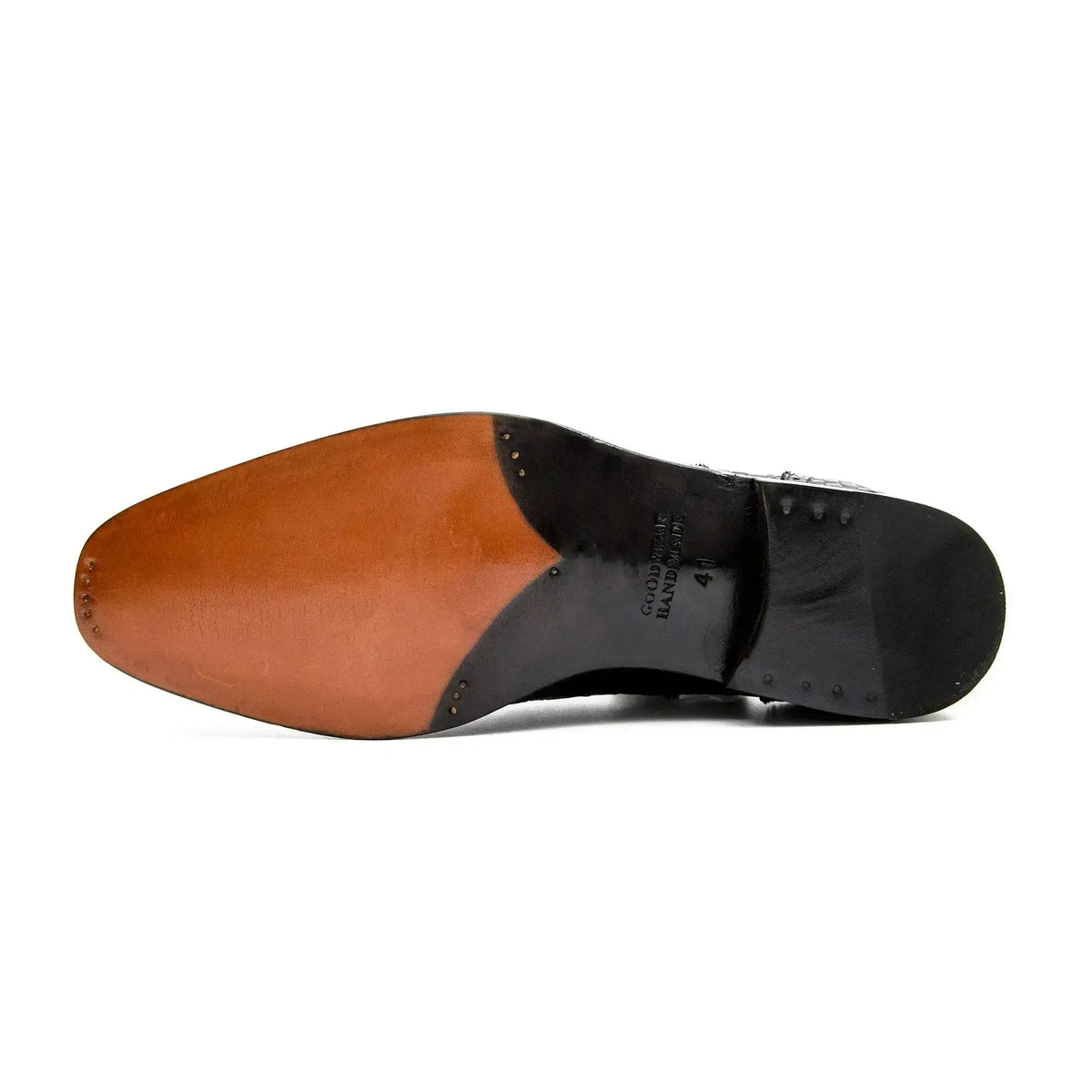 Black Plain-Toe Derby Shoes with Polished Finish