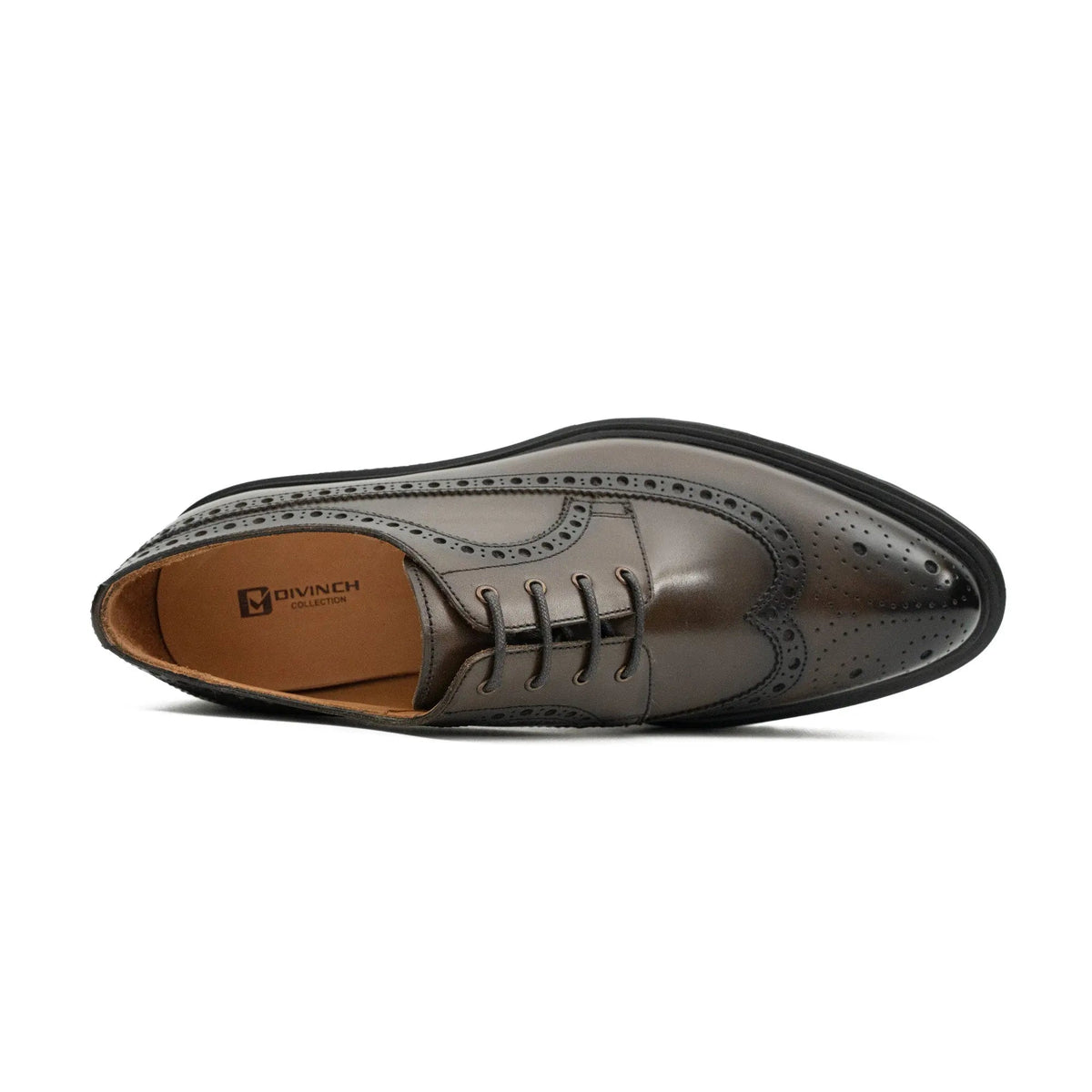 Dark Brown Lug Sole Wingtip Derby Shoe