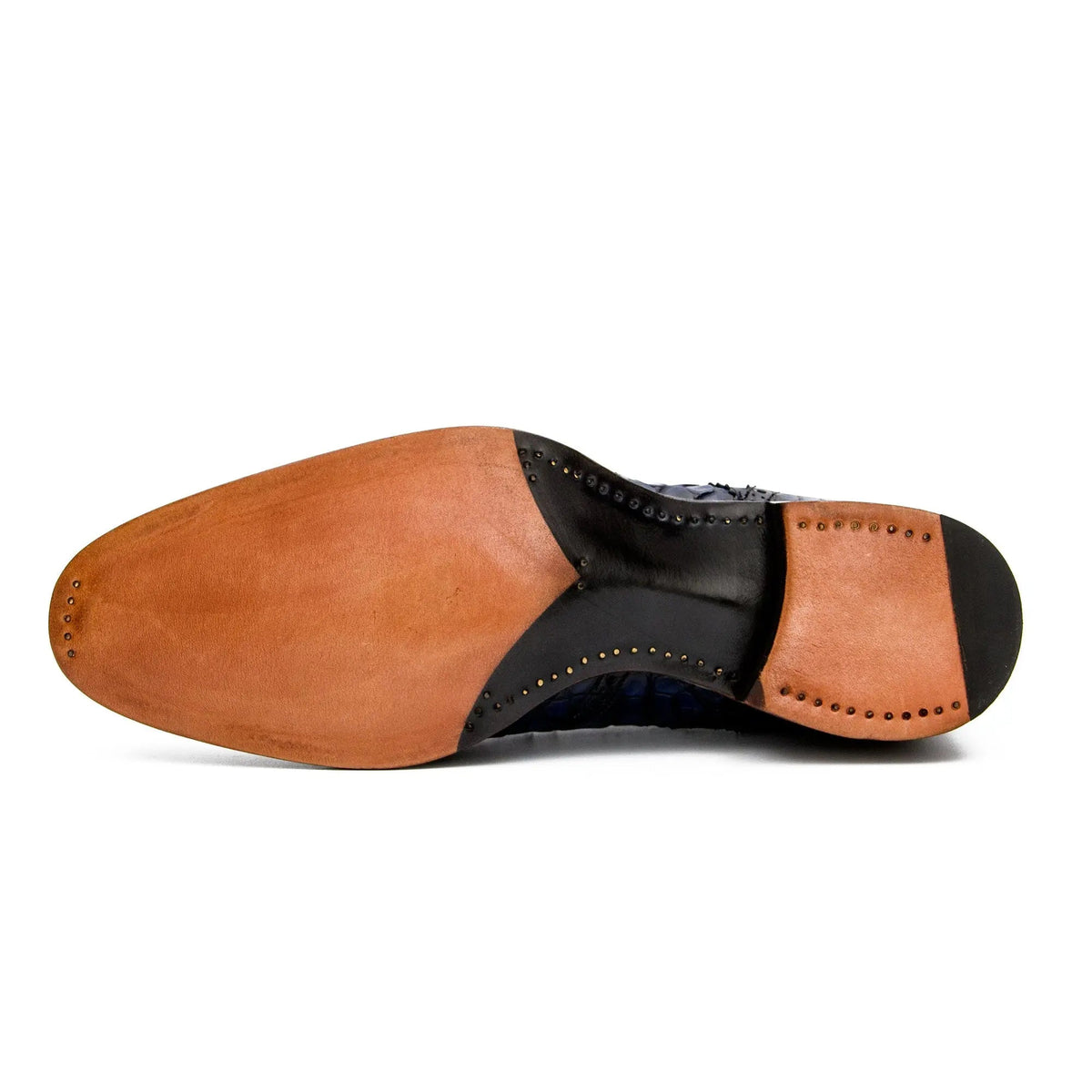 Brown Plain-Toe Derby Shoes with Fine Scale Texture