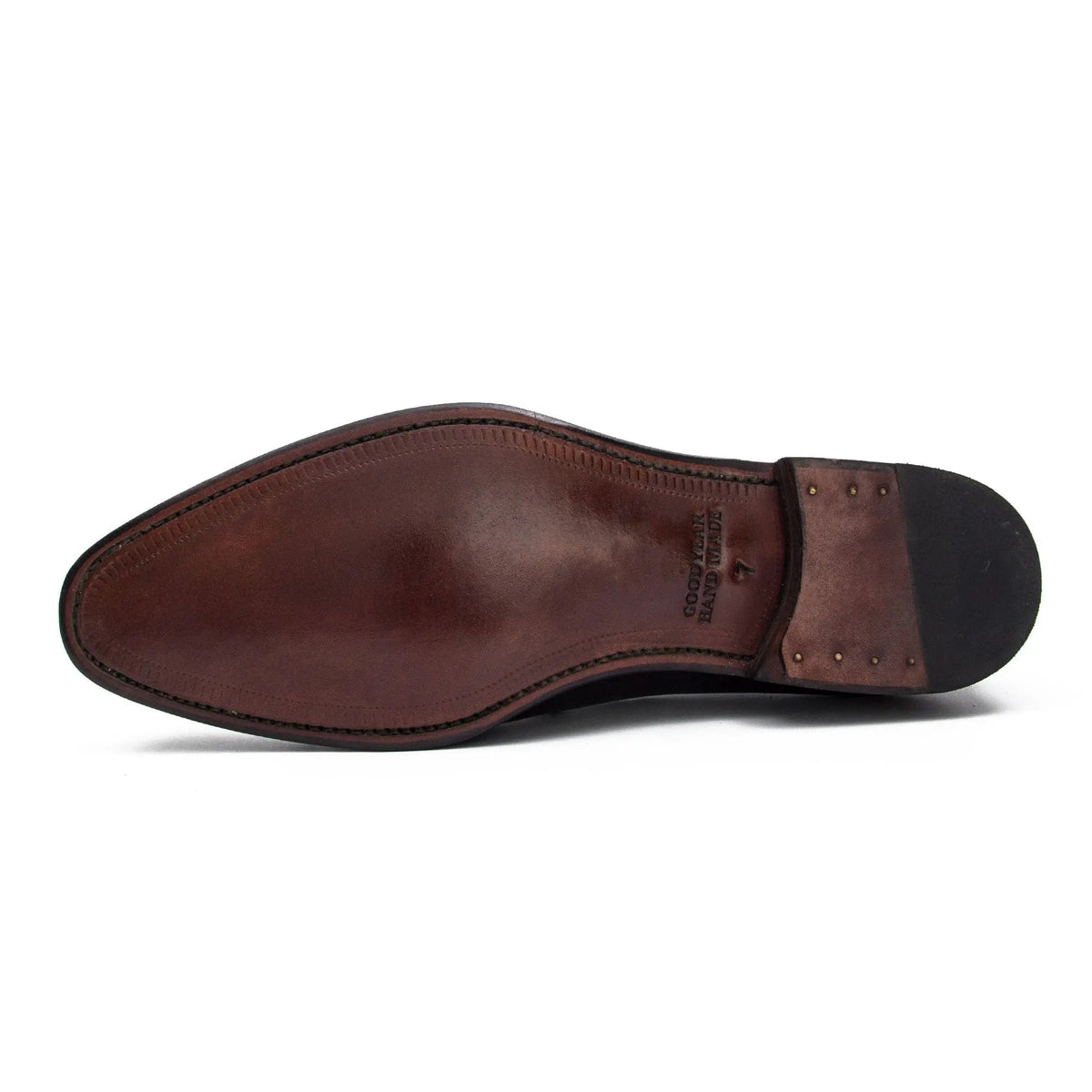 Gray-Brown Cap-Toe Oxford Shoes with Low-Gloss Finish