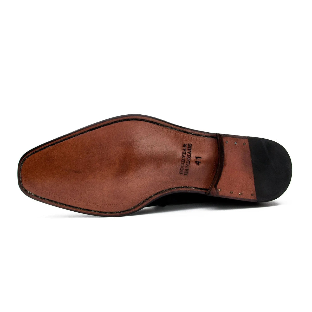 Very Dark Blue-Black Plain-Toe Derby Shoes with Glossy Finish