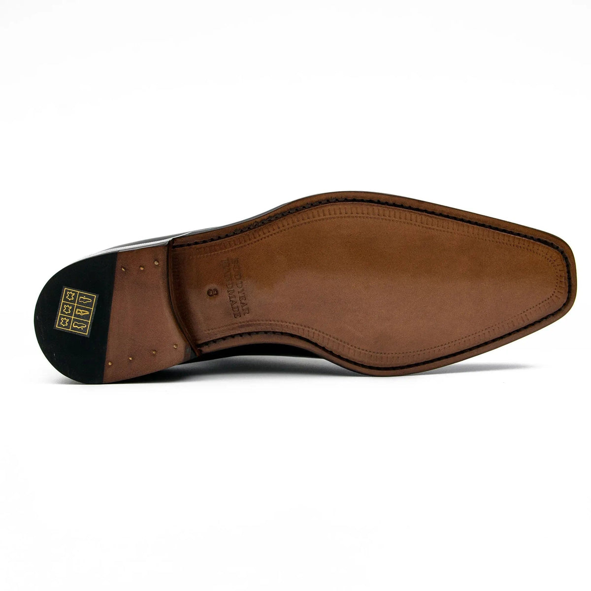 Burgundy Apron-Toe Derby Shoes with Polished Finish