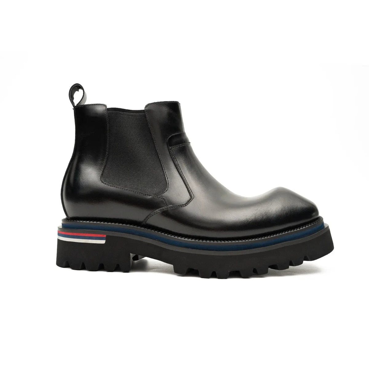 Black Lug Sole Chelsea Ankle Boot