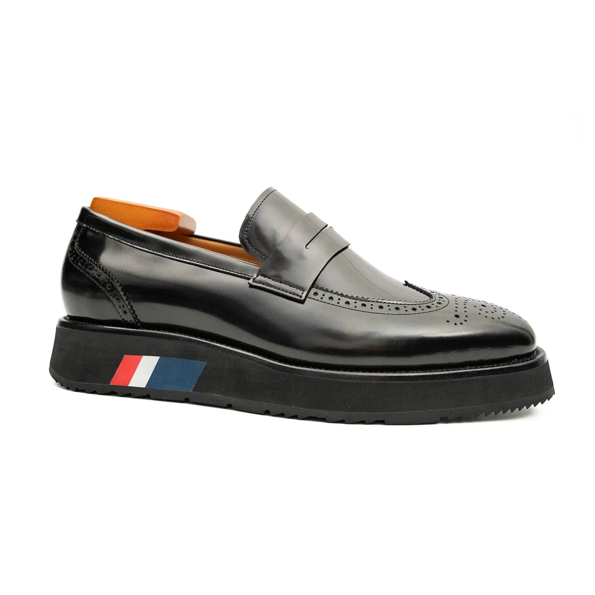 Black Glossy Platform Penny Loafer