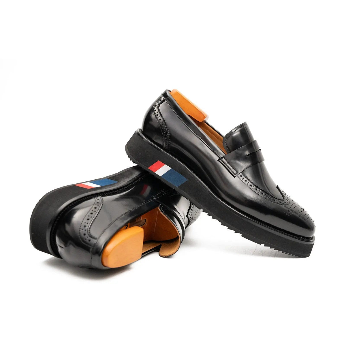 Black Glossy Platform Penny Loafer