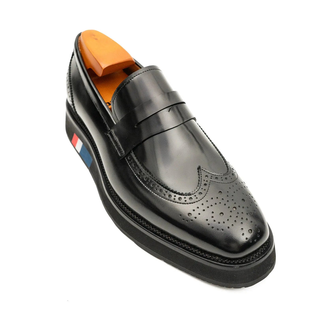 Black Glossy Platform Penny Loafer
