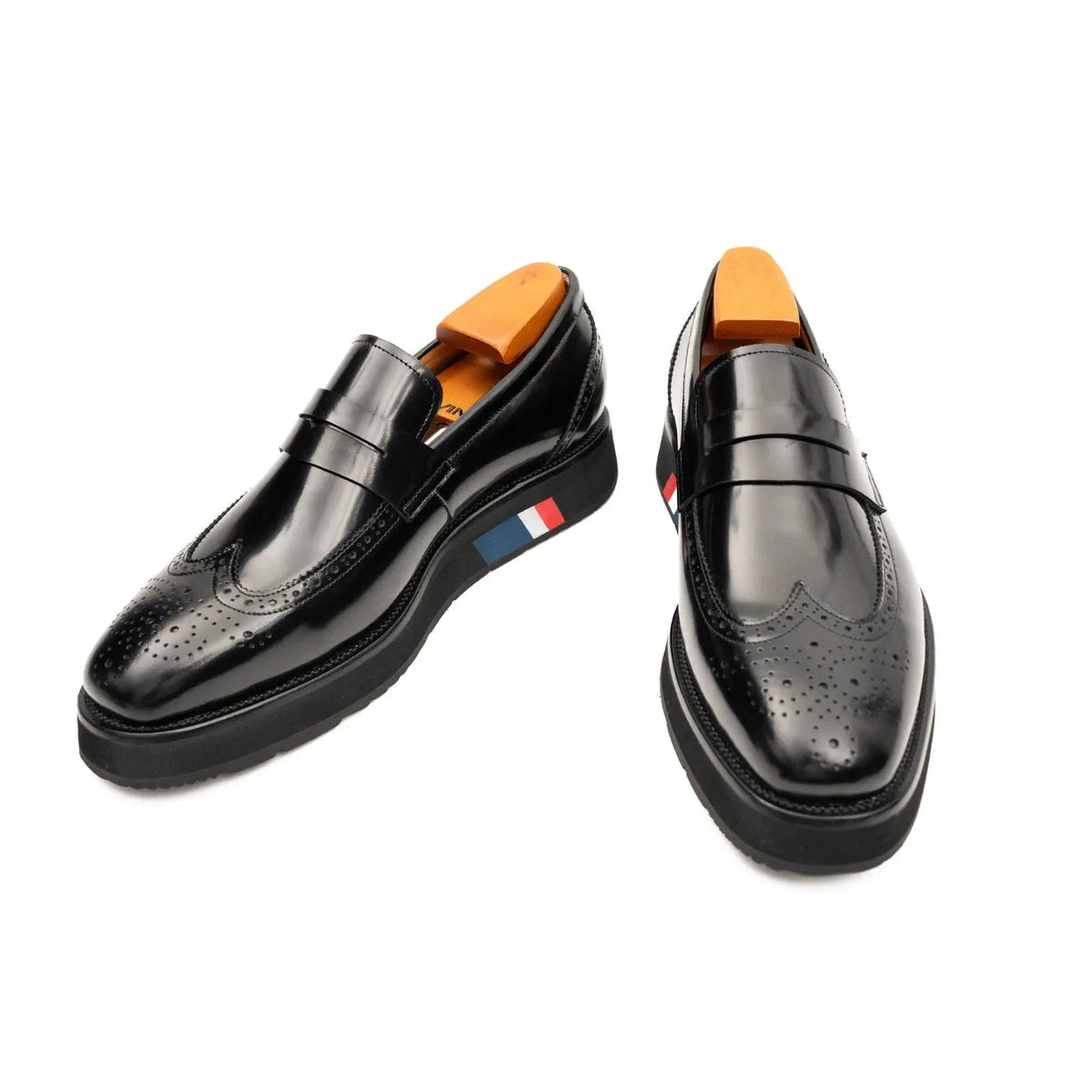 Black Glossy Platform Penny Loafer