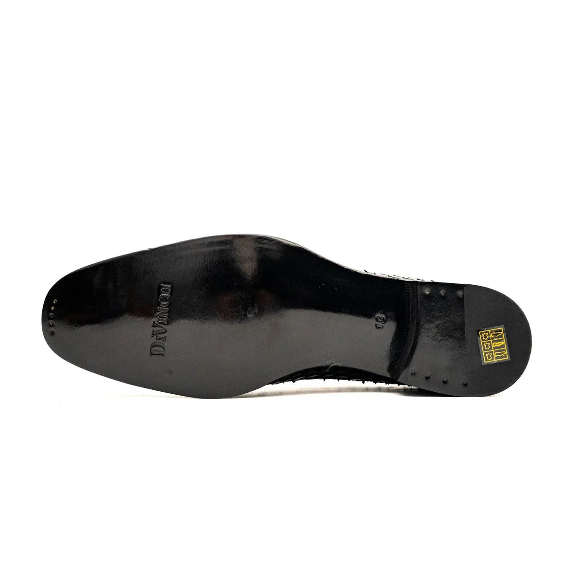 Black Plain-Toe Oxford Shoes with Scale-Pattern Texture