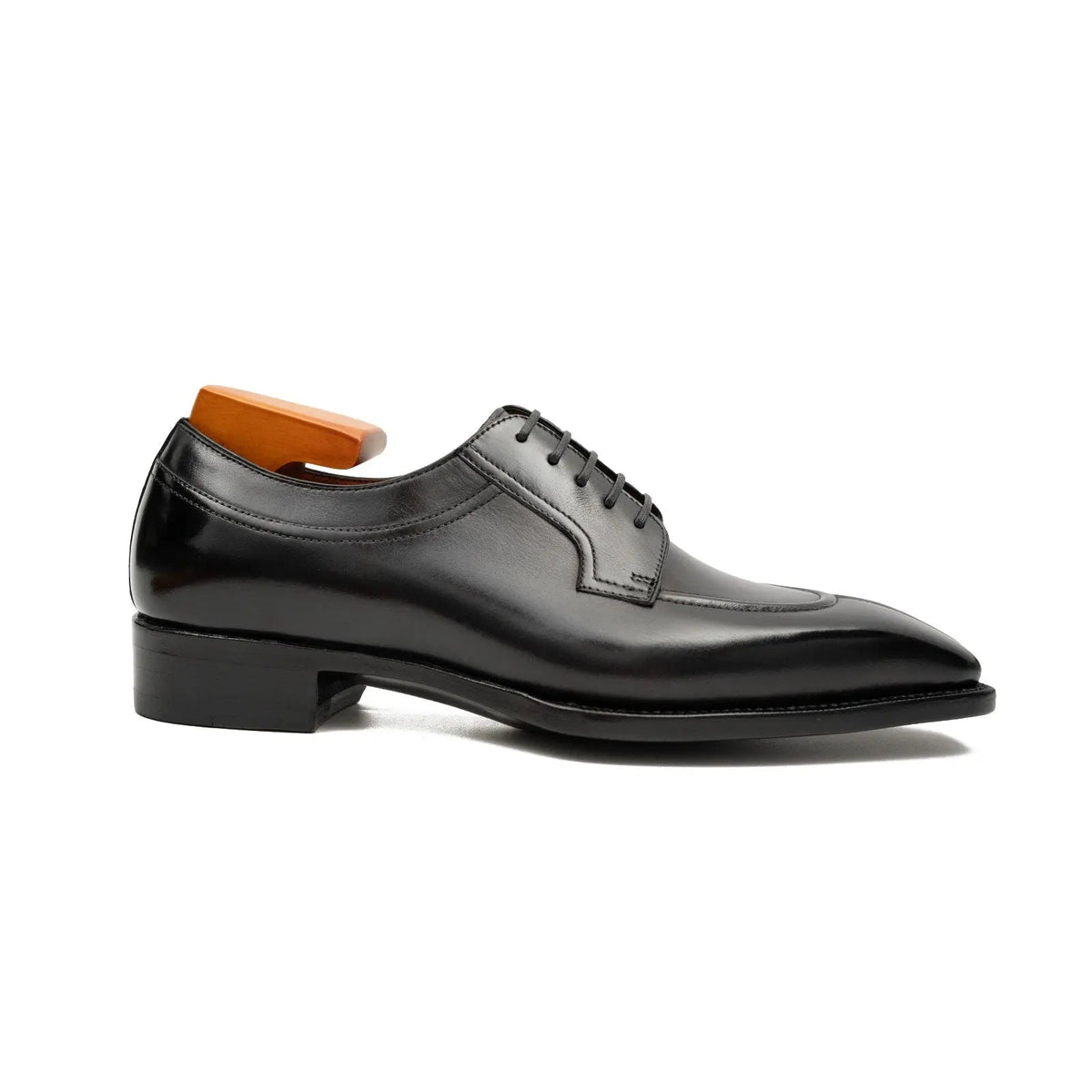 Black Glossy Lace-Up Dress Shoe