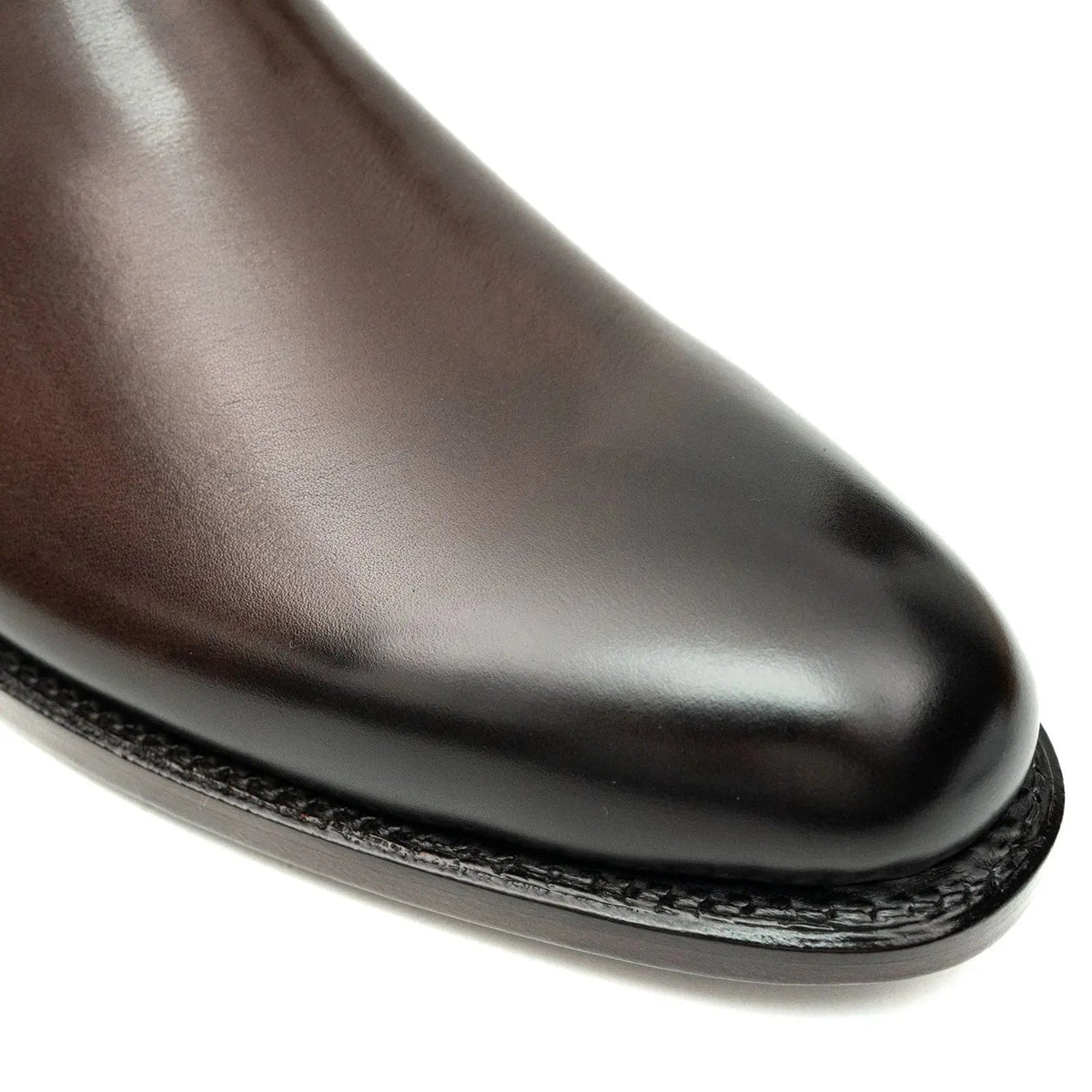 Dark Brown Plain-Toe Chelsea Boots with Pull Tab