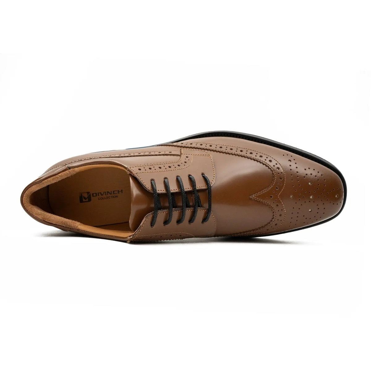Tan Brown Platform Wingtip Derby Shoe