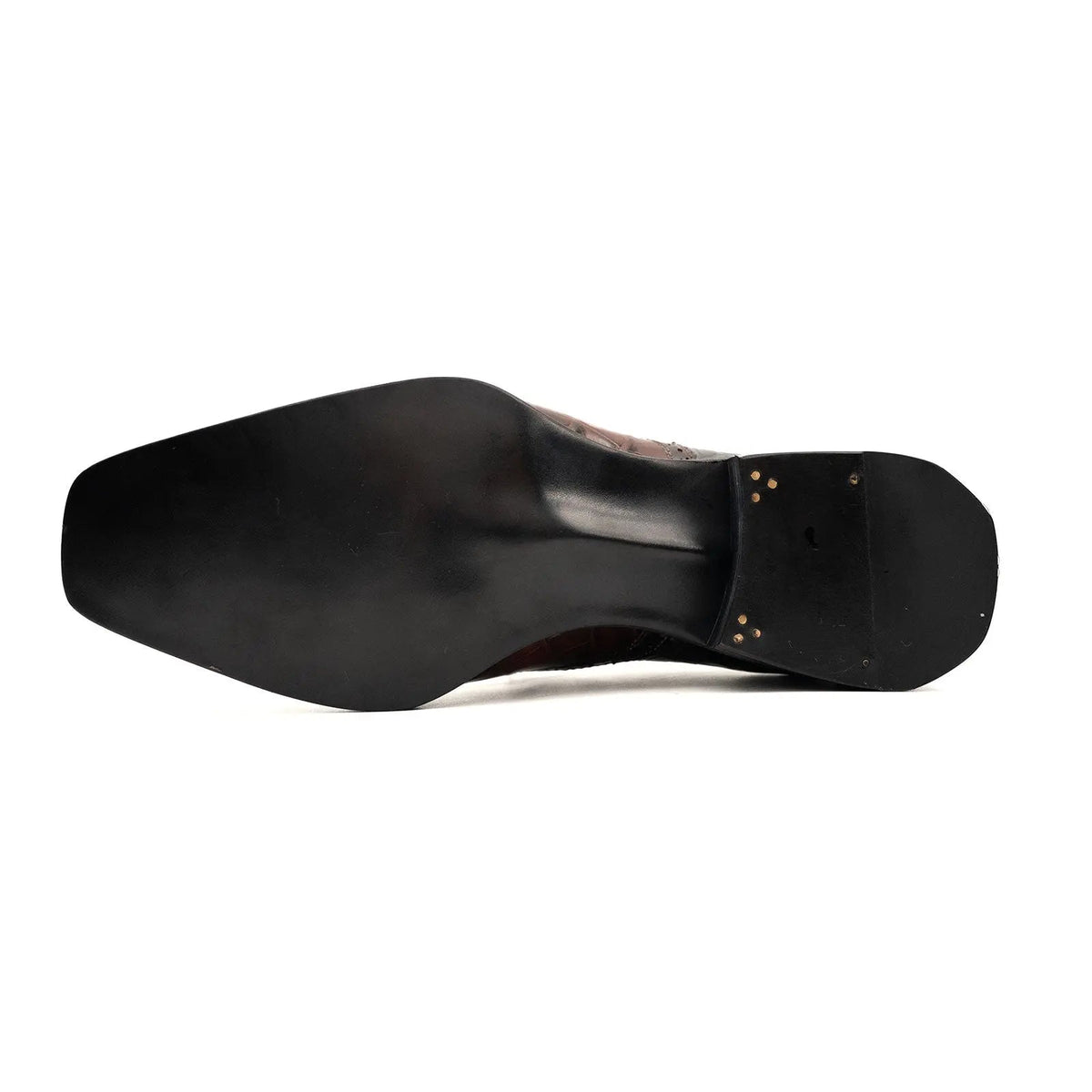 Multicolor Textured Square-Toe Derby Shoe
