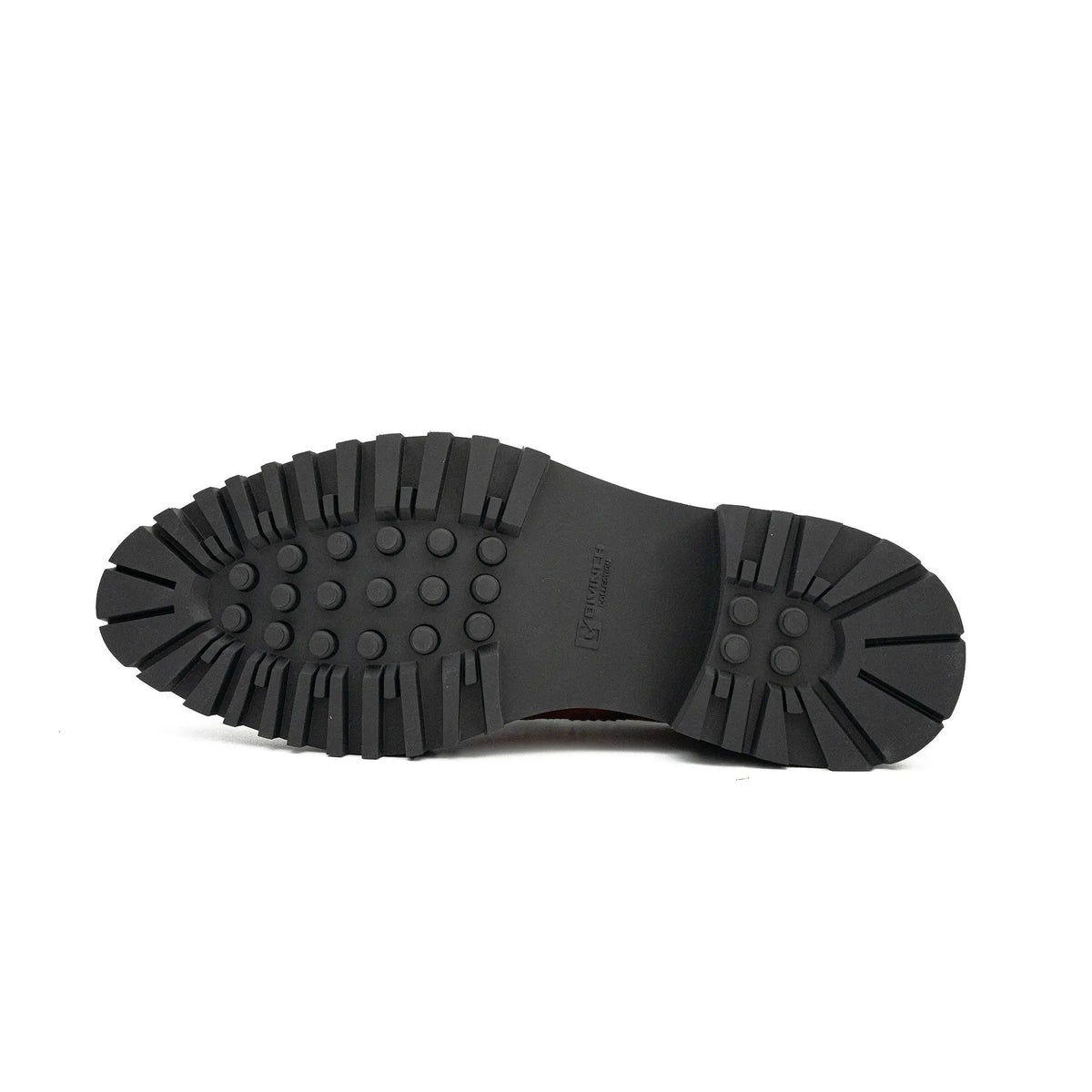 Orange-Brown Textured Lug Sole Single Buckle Monk Shoe