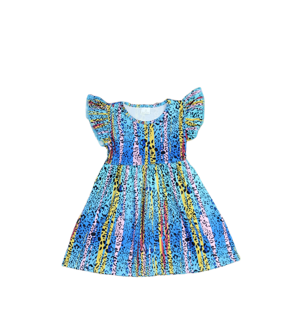 Wild Blue Milk Silk Long Flutter Dress
