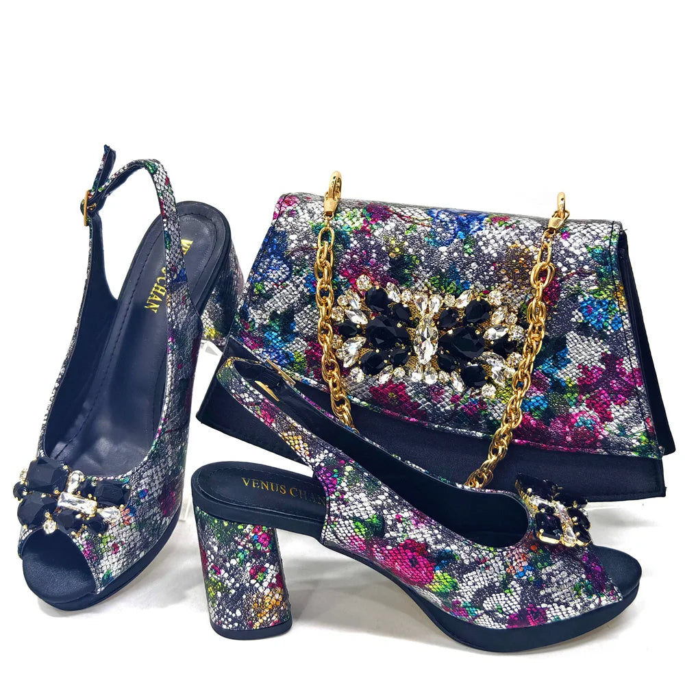 Lastest Italian Ladies Shoes with Matching Bag Set HMA1-4