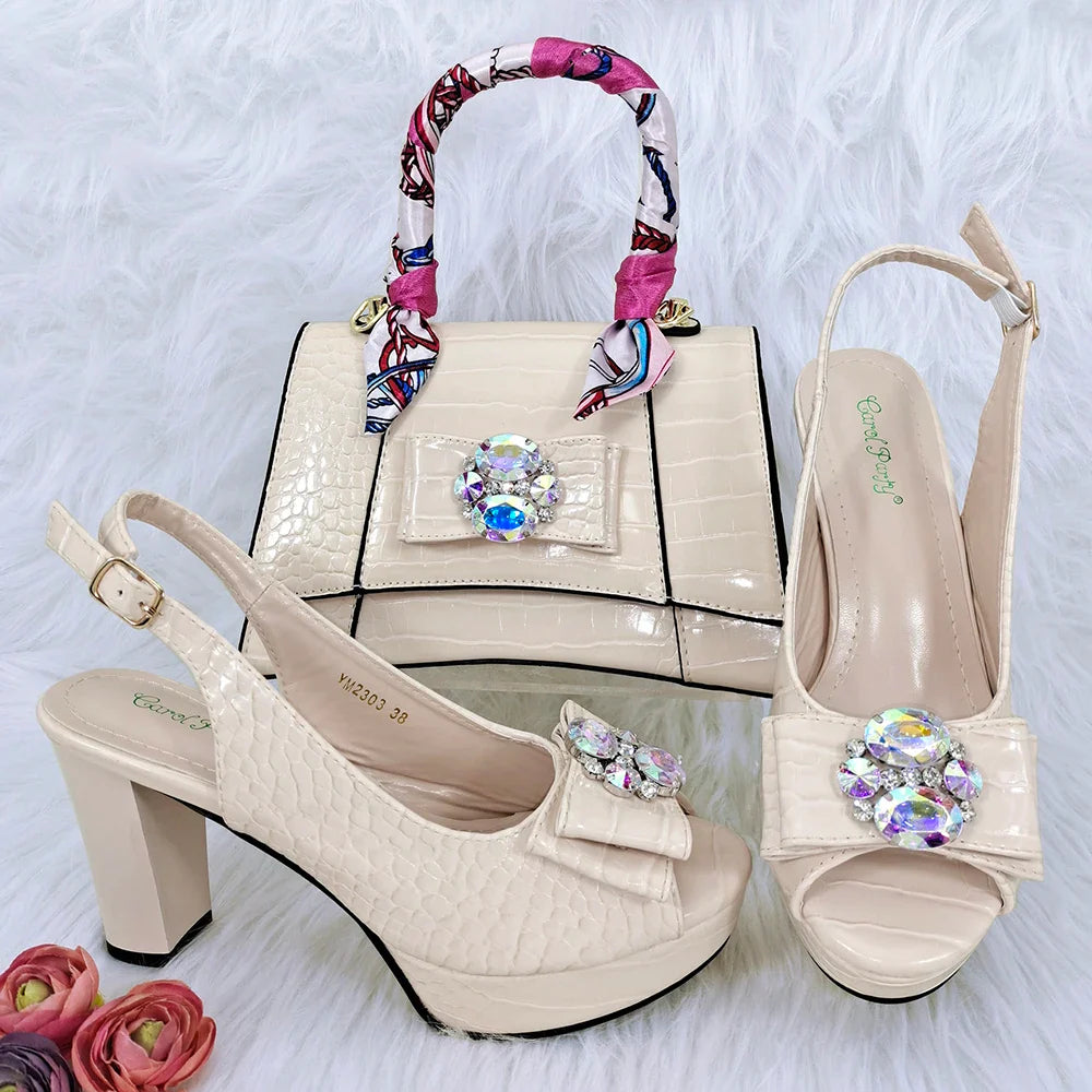 Ladies Shoes and Bag Set African Sets HFG1-29