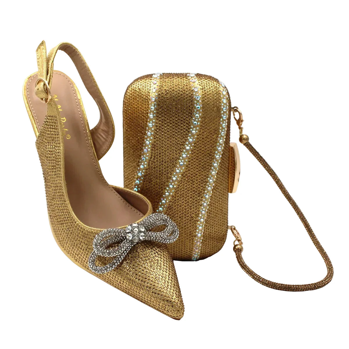 High-Quality Ladies Sandal Shoes Matching Bag Set EDR321