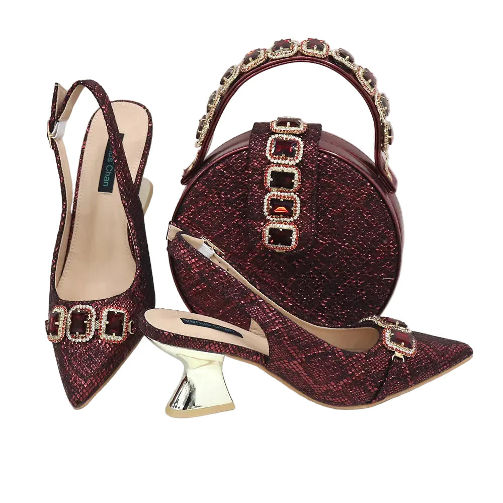 Newest Style Platform Shoes and Matching Bag Set JH654