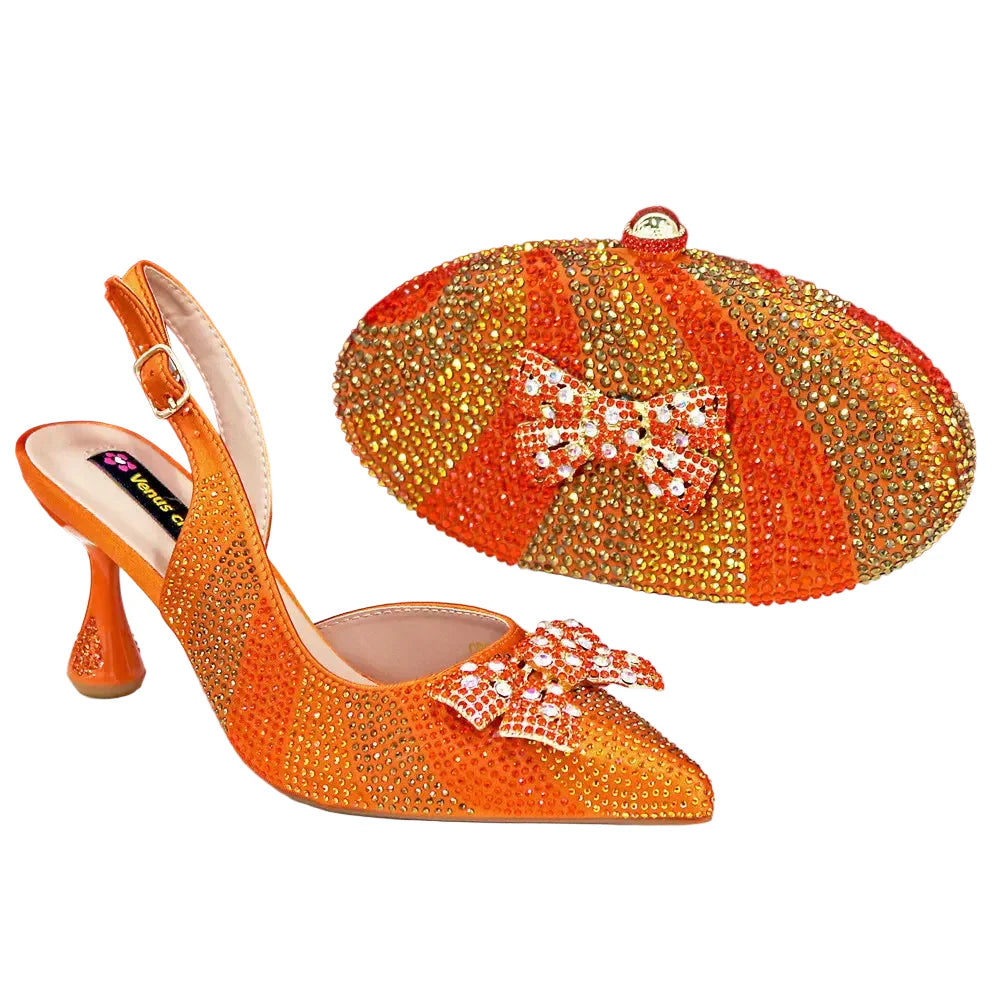 Women's High Heels And Exquisite Clutch Bag Set RT453