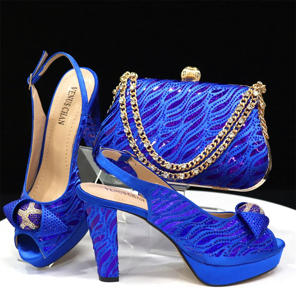 Italian Shoes And Bag Sets For Evening Party With Stones ED1-60