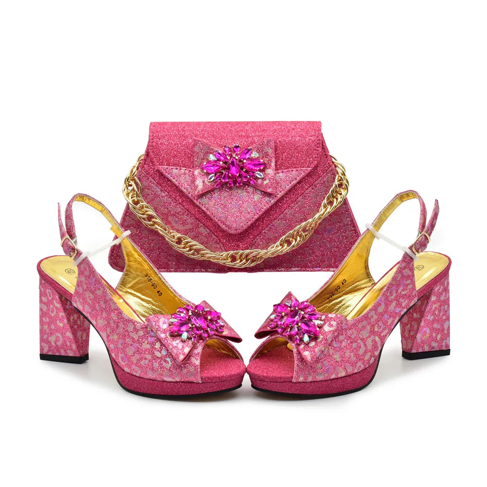 New Italian Shoe and Bag Set New HCV1-2