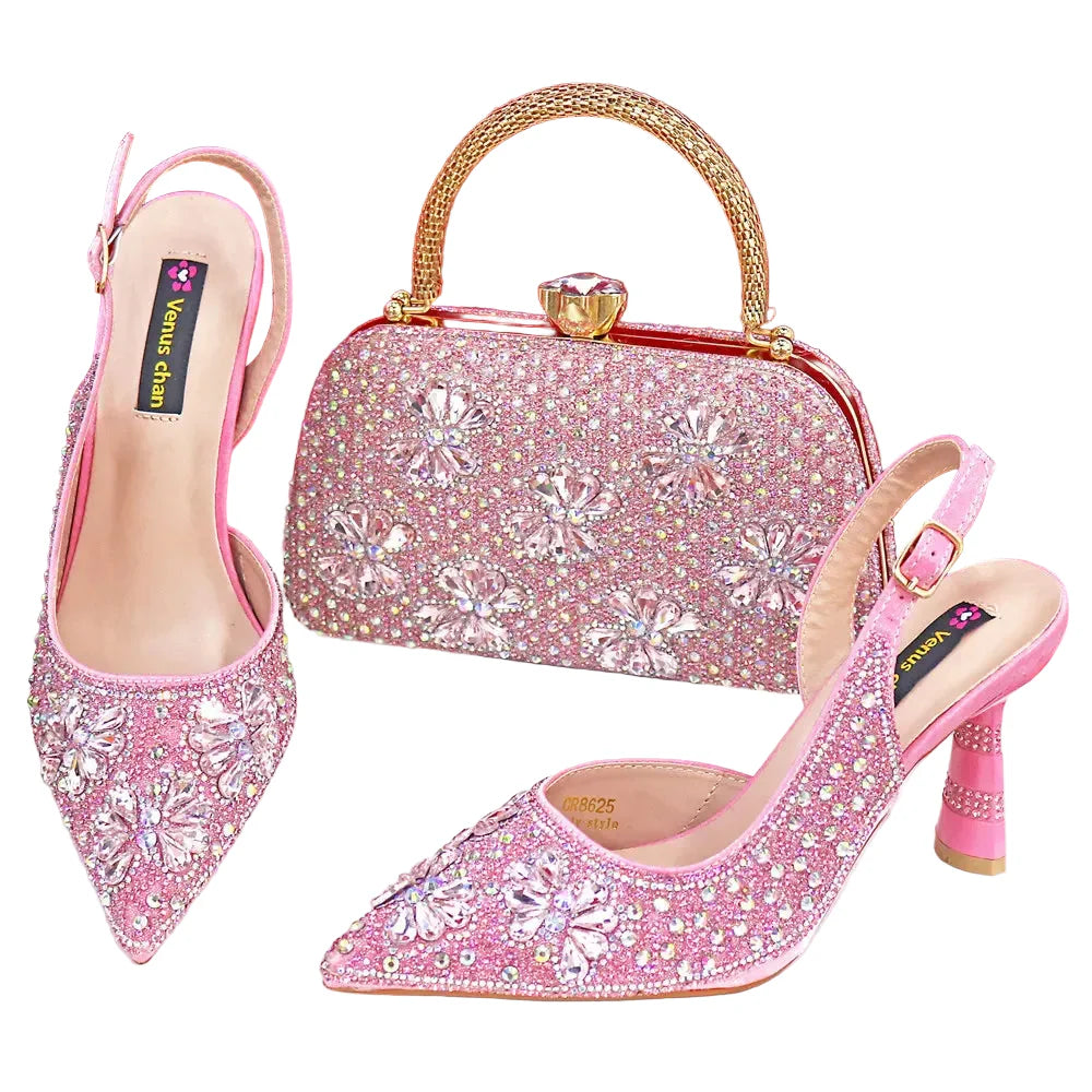 Luxury Handmade Shoes and Clutch Bag Set for Women FGR43