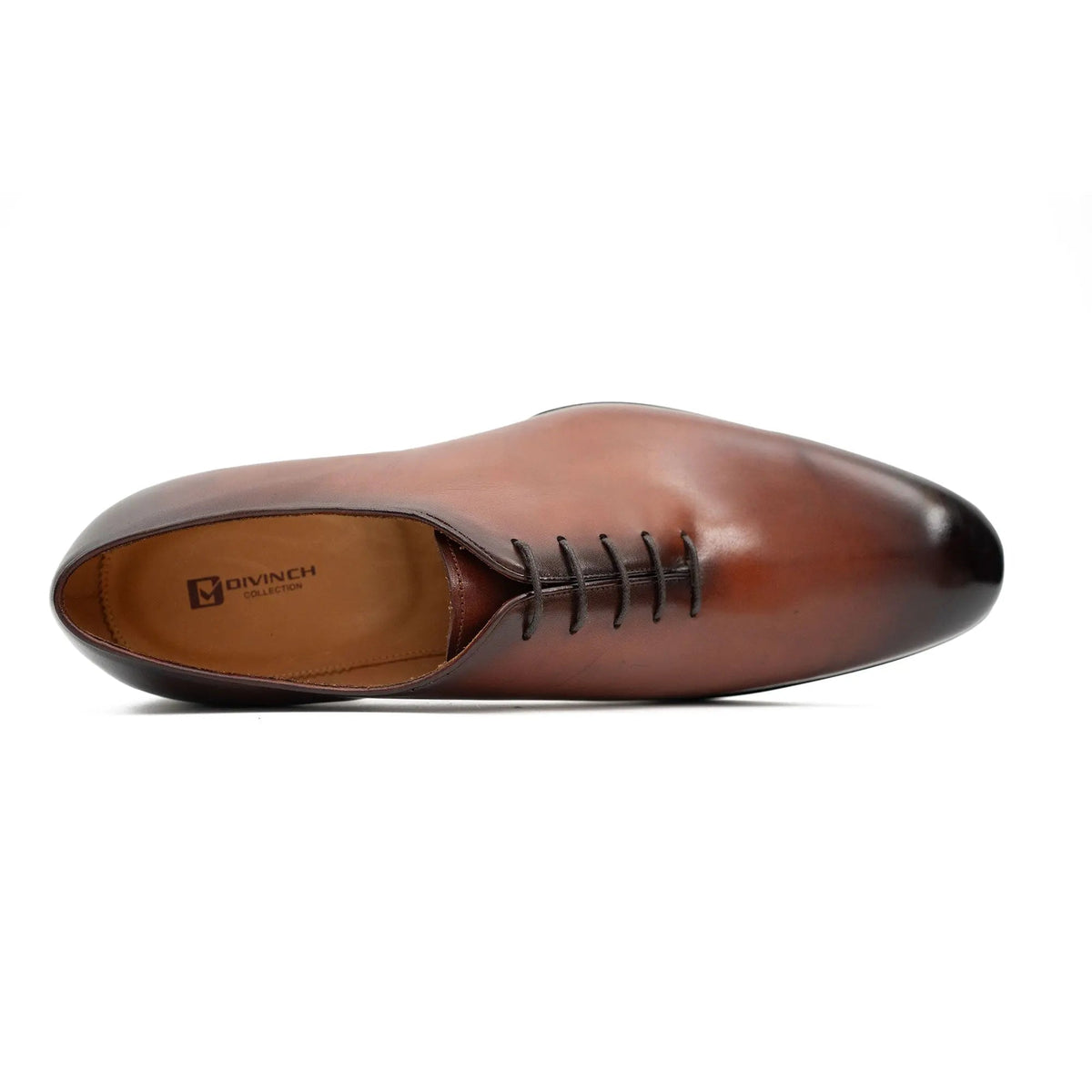 Brown Elongated Plain-Toe Oxford Shoes