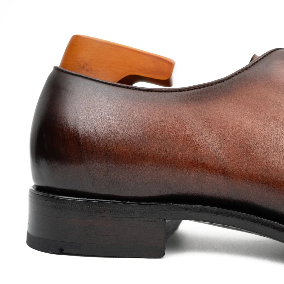 Brown Elongated Plain-Toe Oxford Shoes