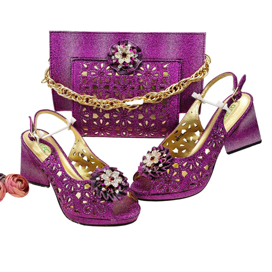 Italian Shoes And Bag Sets For Evening Party EDV-25