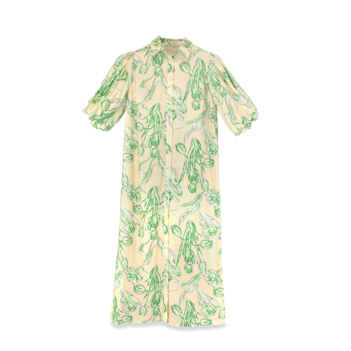 FLORAL LINEN DRESS