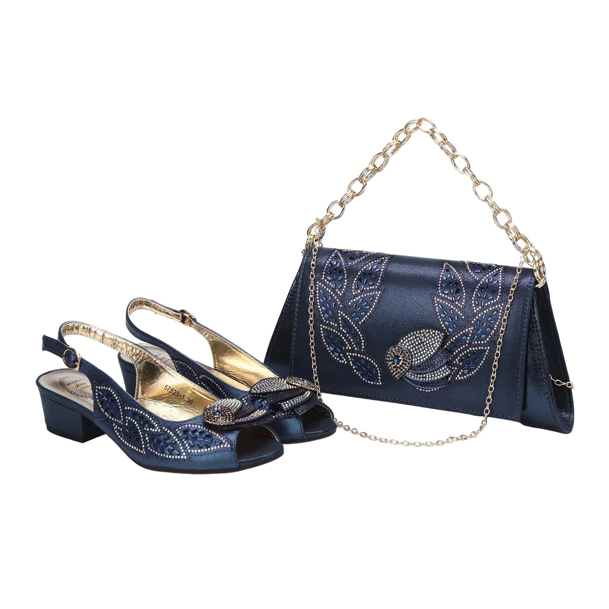 Elegant Low Heels Ladies Shoes And Bag Set