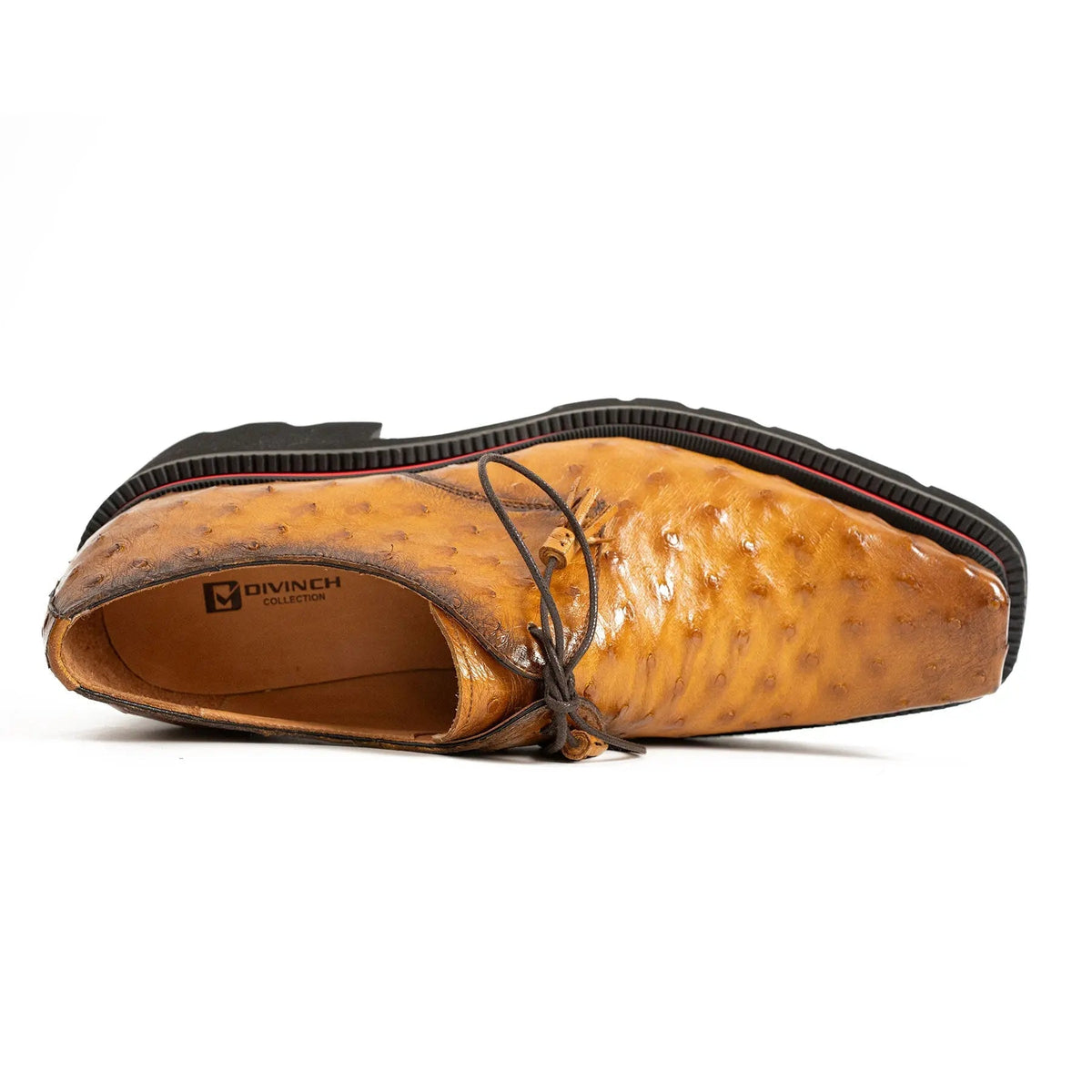 Amber Brown Dotted-Texture Lug Sole Derby Shoe